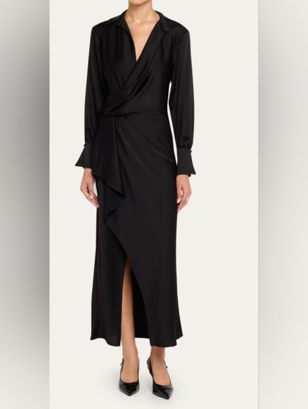 SIMKHAI Talita Drape-Front Midi Dress